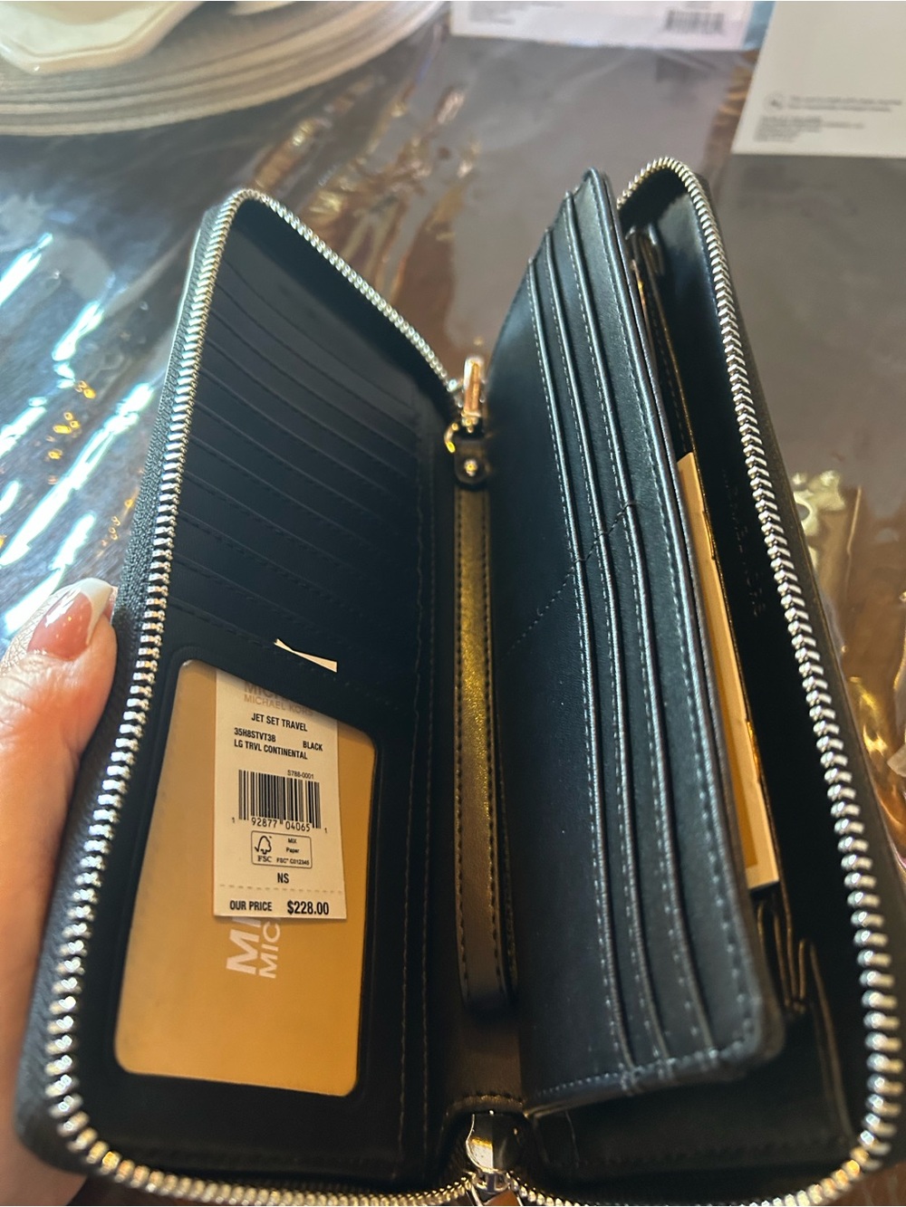 Black Zip-Around Women's Wallet - Sleek Leather Organizer
